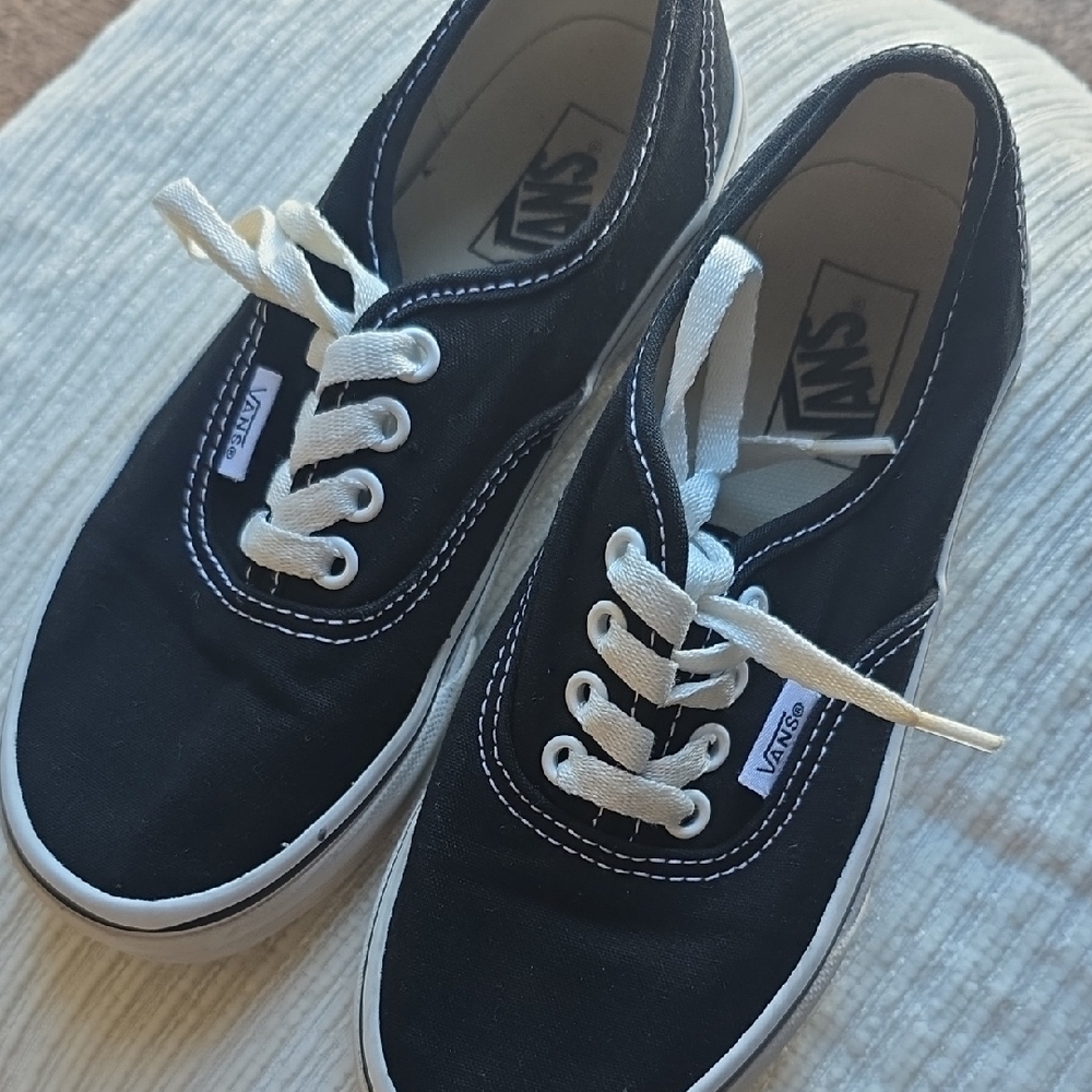 Vans Black and White Canvas Shoes
